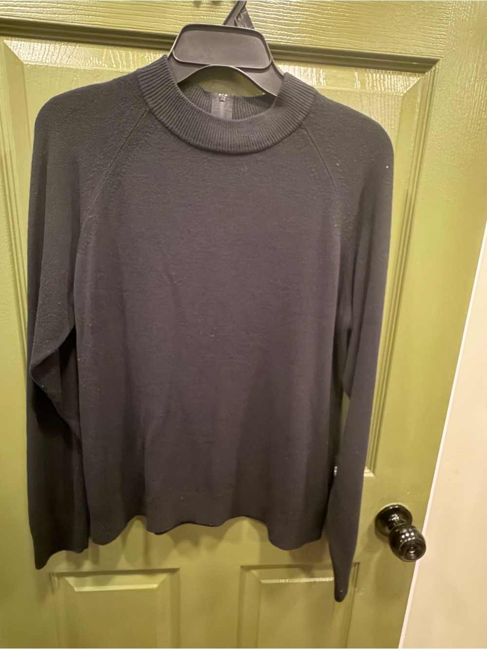 Women's Black Cowl/Turtleneck Sweater - Classic Knit